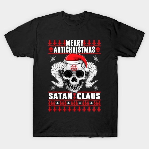 Merry Antichristmus - Satan Claus Ugly Xmas Sweater T-Shirt by Frontoni